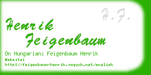 henrik feigenbaum business card